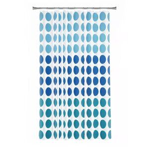 Zenna Home 13pc Trina Dot PEVA Shower Blue Curtain and Rings Set